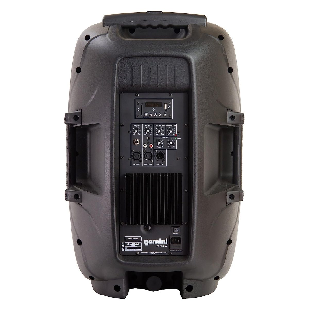 Gemini - CLEARANCE - AS-12BLU - 12'' Powered Bluetooth Speaker Back