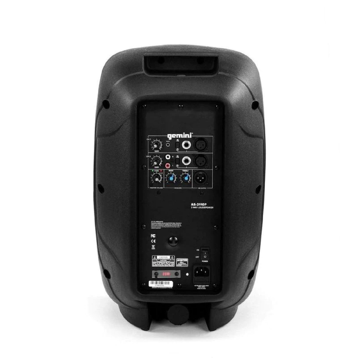 Gemini - AS-2110P - 1000 Watt Active 10” Loudspeaker Back