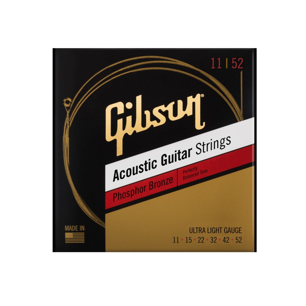 Gibson - 11-52 Phosphor Bronze Acoustic Guitar Strings - GPB11