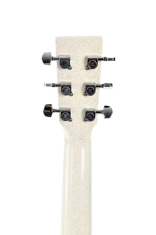 Sigma - Serie 1 Grand OM Acoustique-Électrique Guitar, Polished Gloss Metallic Flake Blanc/Argent #GM-1E-MFW