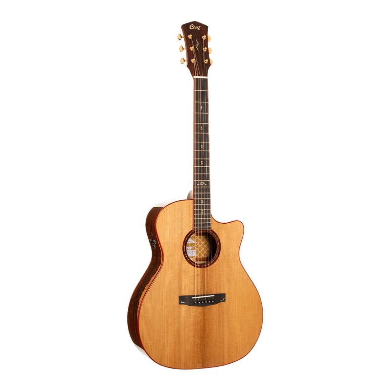 Cort - Gold Series A10 Cocobolo Acoustic/Electric Guitar with Case #GOLD-A10-CASE-NAT