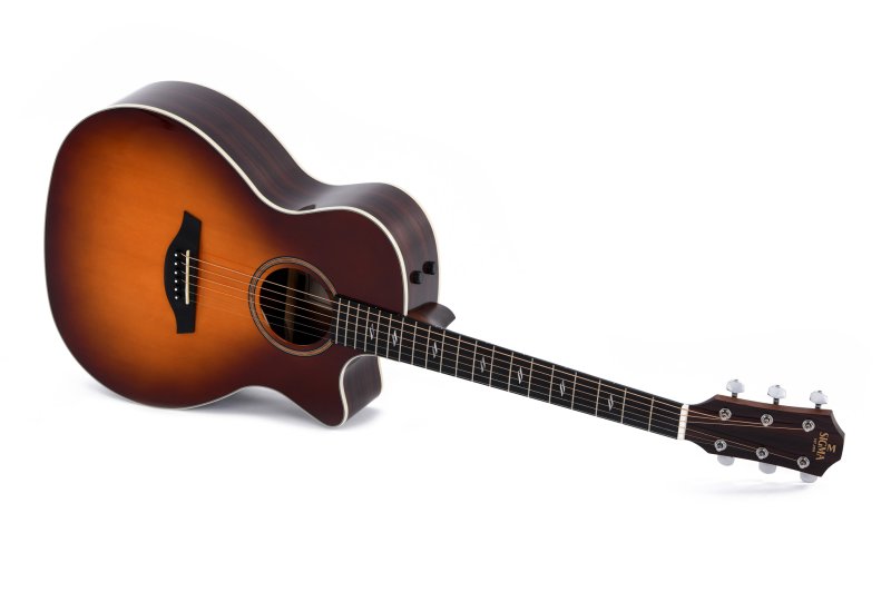 Sigma - Grand OM Cutaway Acoustic-Electric Guitar, Tobacco Sunburst Gloss #GRCE-2-SB
