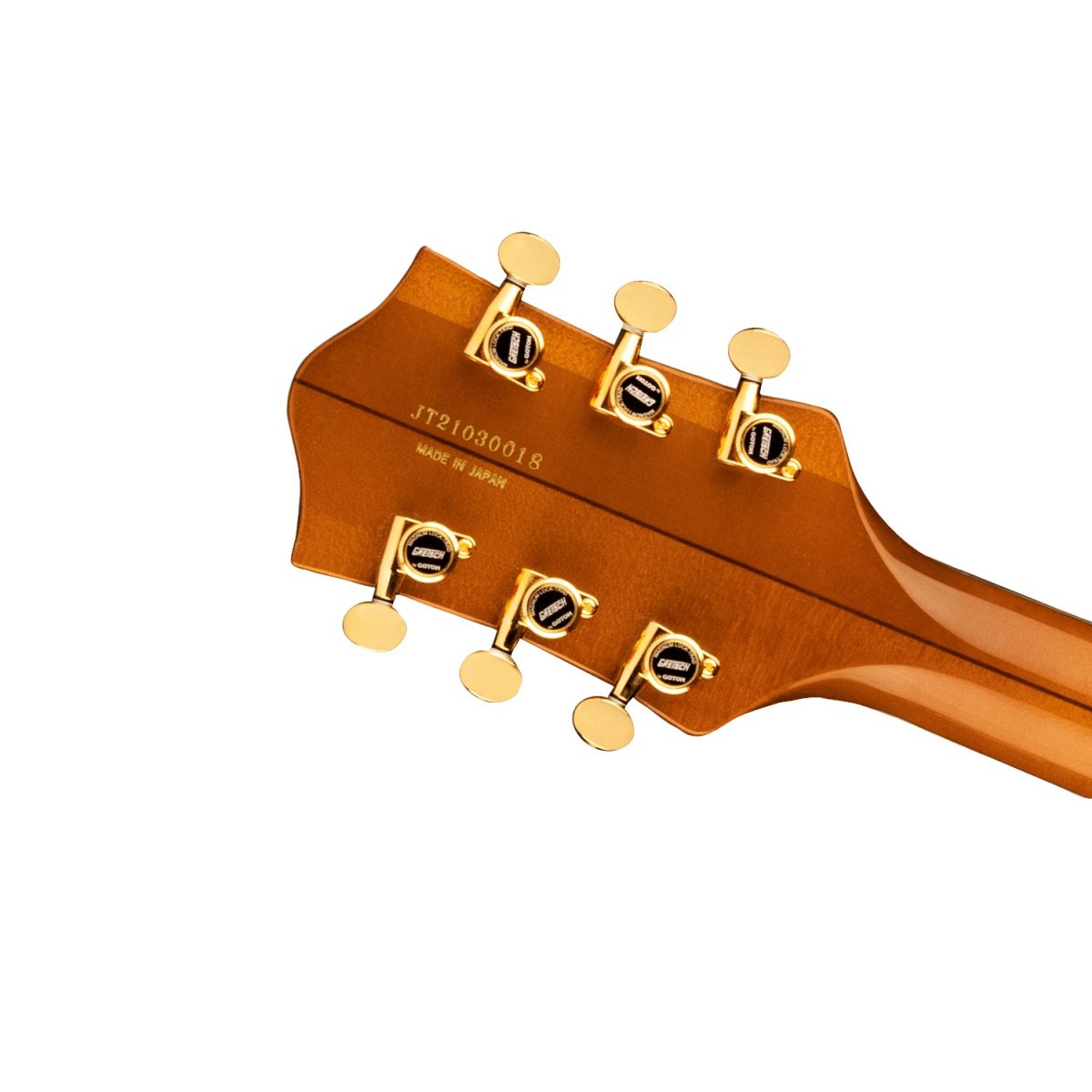 Gretsch - G6120TG-DS Players Edition Nashville Thru Bigsby and Gold Hardware - Roundup Orange Head Back