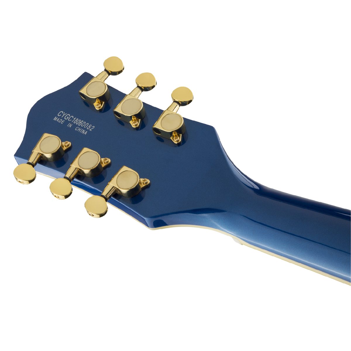 Gretsch - G5655TG Electromatic® Center Block Jr. Single-Cut with Bigsby® and Gold Hardware - Azure Metallic Head Back