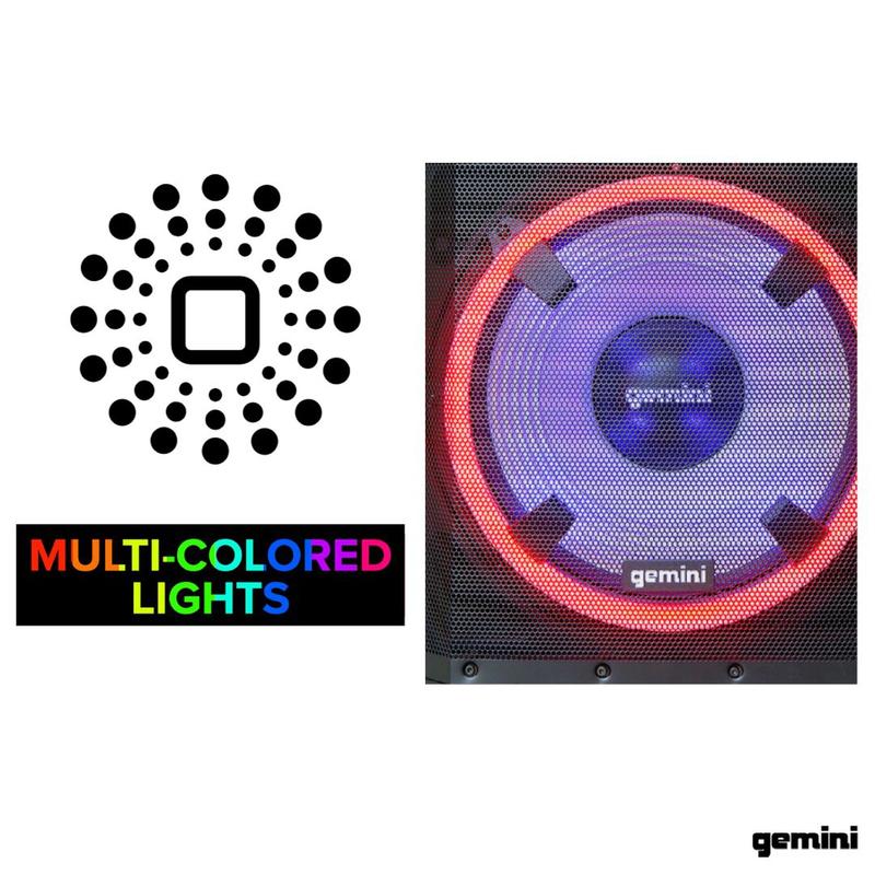 Gemini - High Power Bluetooth Party Speaker With Party Lights, Microphone, And Speaker Stand #GSP-L2200PK
