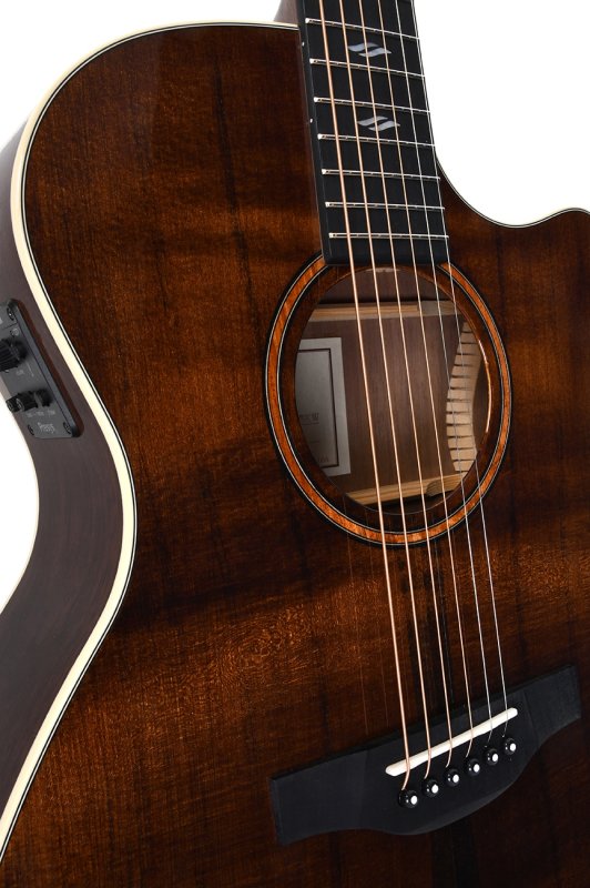 Sigma - Limited Edition Grand OM Cutaway Acoustic-Electric Guitar, Dark Stain Gloss #GWCE-2-BKW