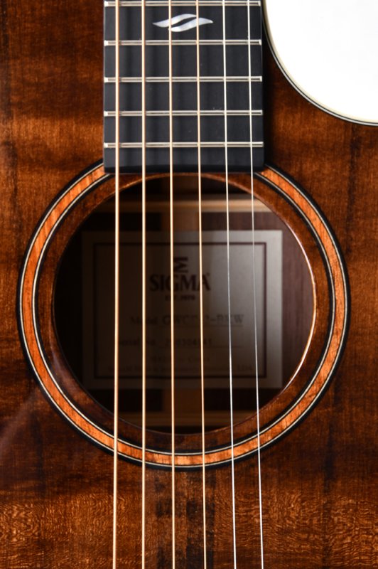 Sigma - Limited Edition Grand OM Cutaway Acoustic-Electric Guitar, Dark Stain Gloss #GWCE-2-BKW