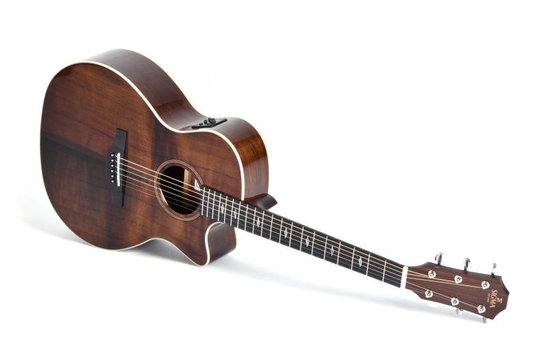 Sigma - Limited Edition Grand OM Cutaway Acoustic-Electric Guitar, Dark Stain Gloss #GWCE-2-BKW