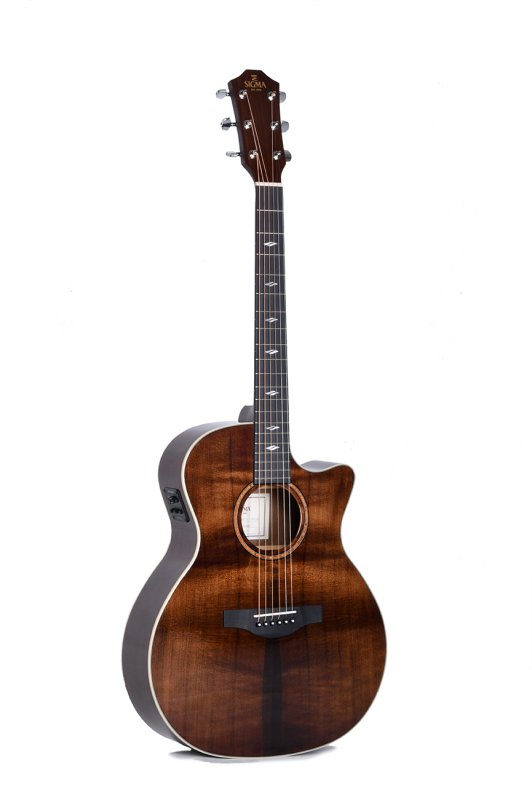 Sigma - Limited Edition Grand OM Cutaway Acoustic-Electric Guitar, Dark Stain Gloss #GWCE-2-BKW