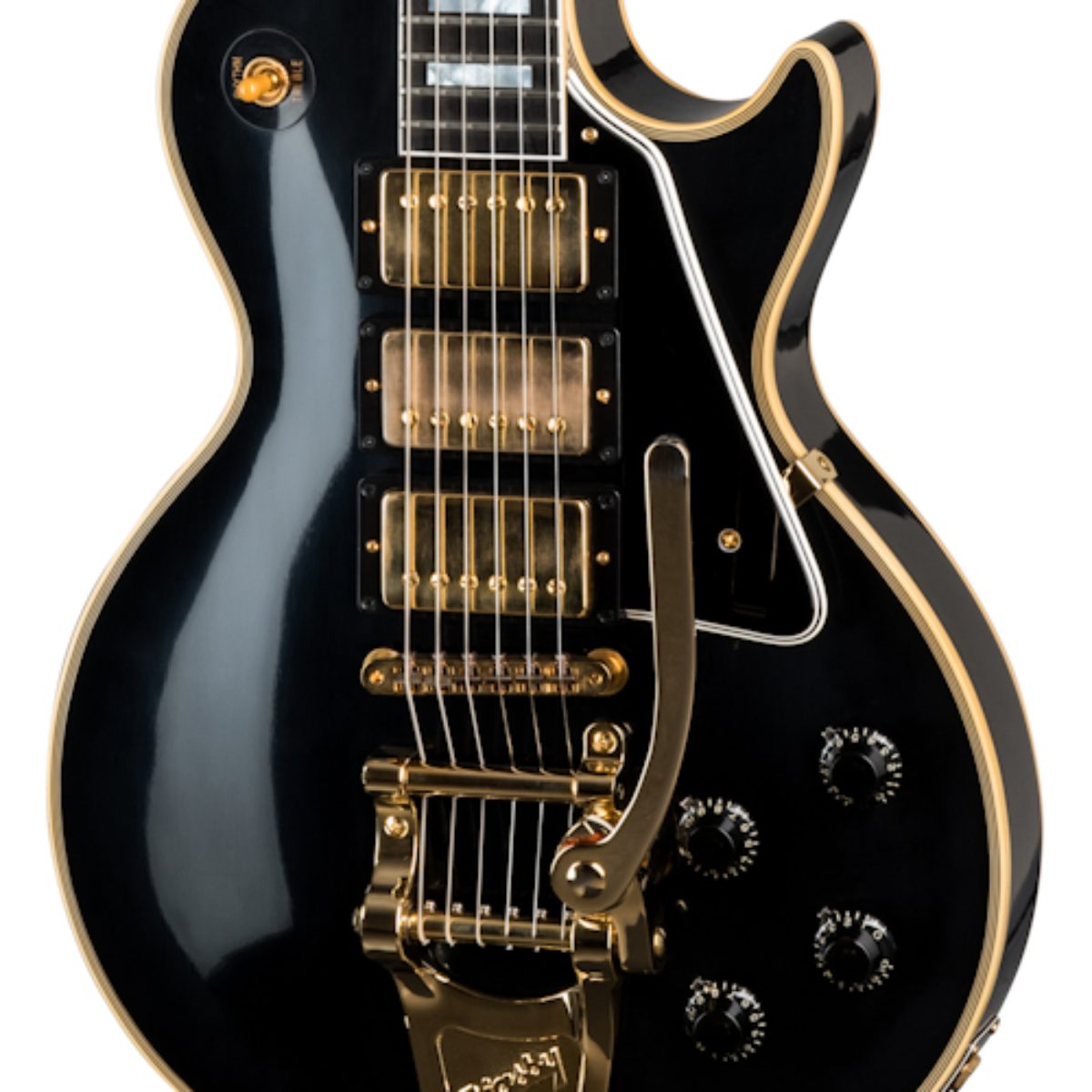 Gibson Custom Shop - 1957 Les Paul Custom Reissue VOS - 3-Pickup - w_Bigsby- Ebony-front2