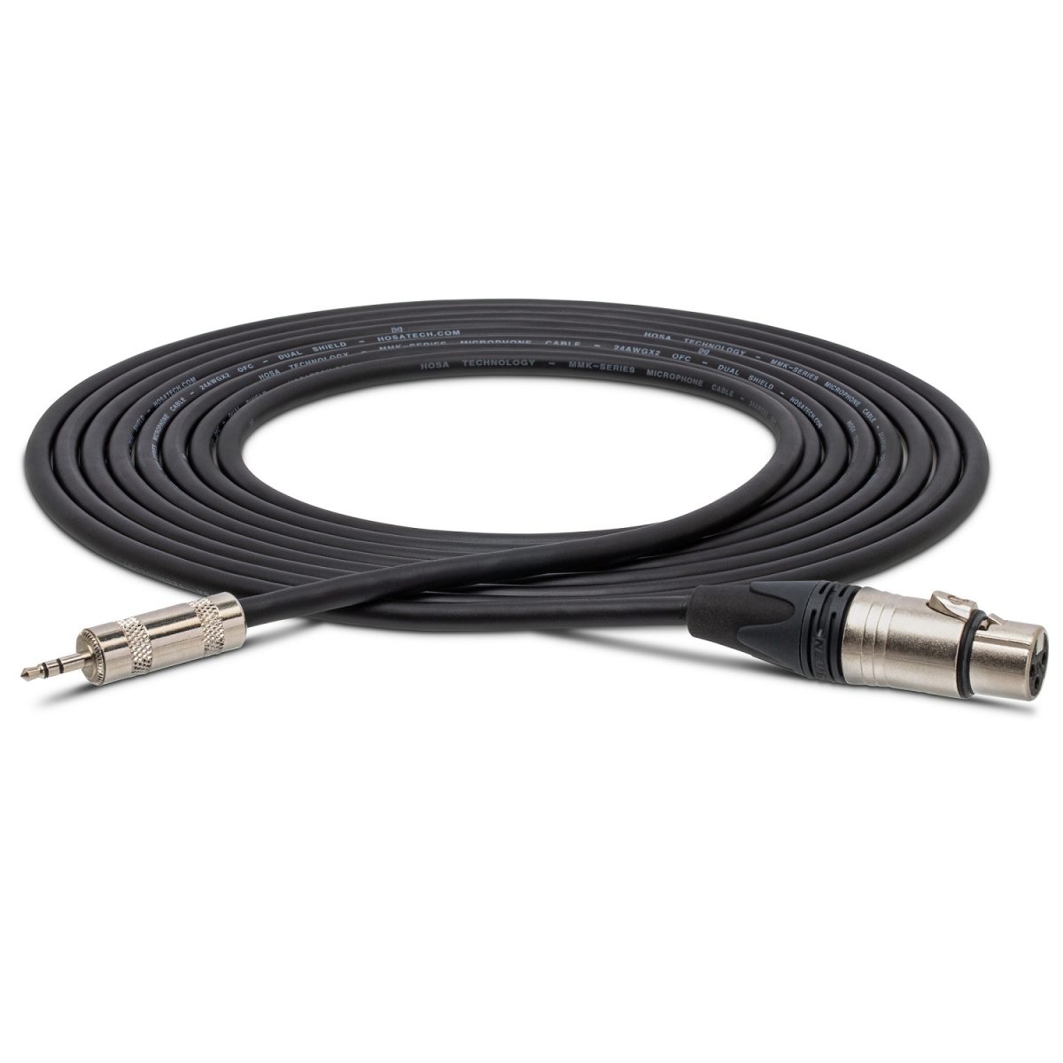 Hosa - 15' Microphone Cable Neutrik XLR3F to Hosa 3.5 mm TRS