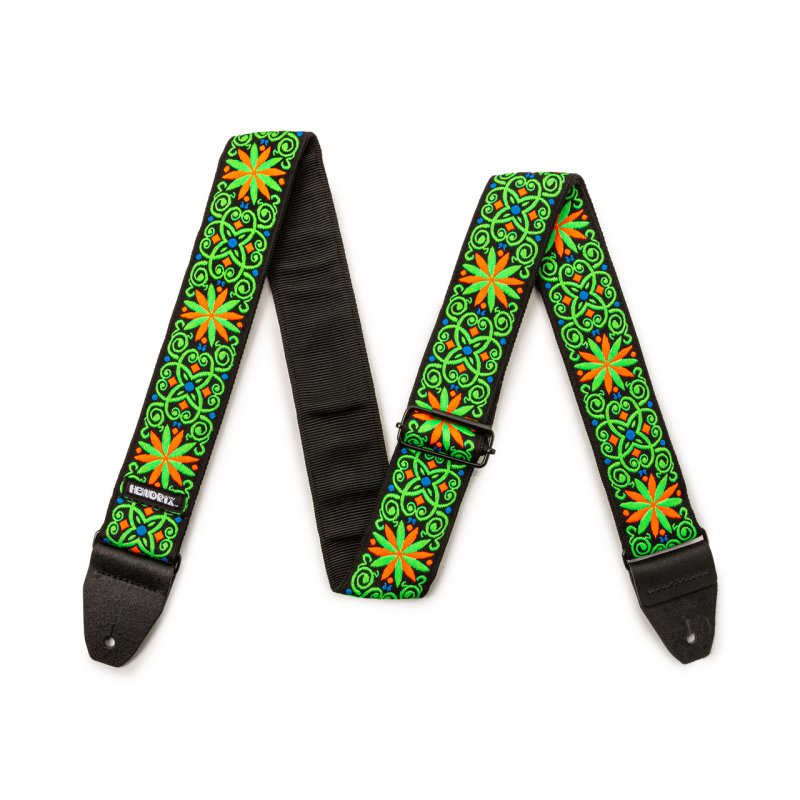 Dunlop - Jimi Hendrix Blacklight Fillmore Green Strap #JH26
