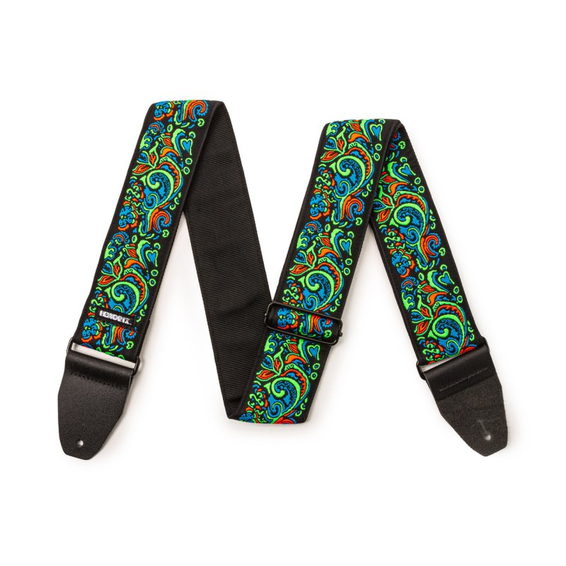 Dunlop - Jimi Hendrix Blacklight Love Drops Blue guitar strap #JH27