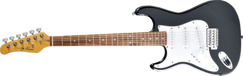 Jay Turser - 3/4 Size S-Style lightweight Left-Handed Electric Guitar, Black #JT-34-LH-BK