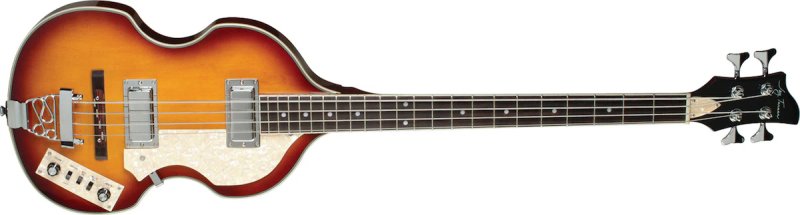 Jay Turser - Violin-Style 4-String Semi-Hollow Body Electric Bass, Vintage Sunburst #JTB-510-VS