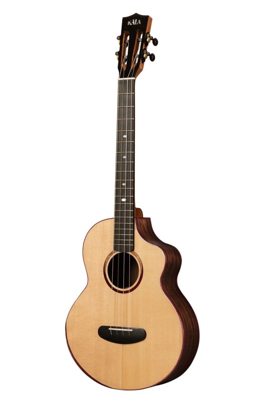 Kala - Contour All Solid Gloss Spruce Rosewood Baritone Ukulele With Cutaway and Bag #KA-CT-SSRW-BG-C-BAG