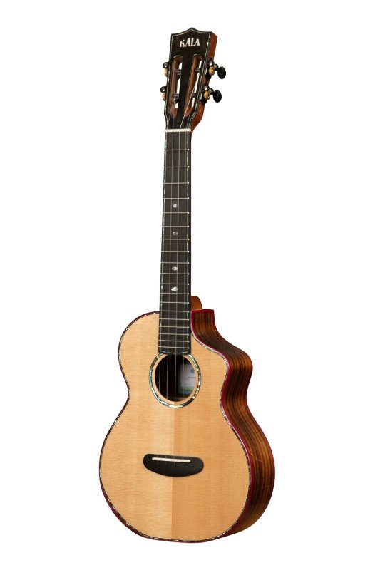 Kala - Contour Deluxe All Solid Gloss Spruce Rosewood Tenor Ukulele w/ Cutaway and Bag #KA-CTD-SSRWTG-C