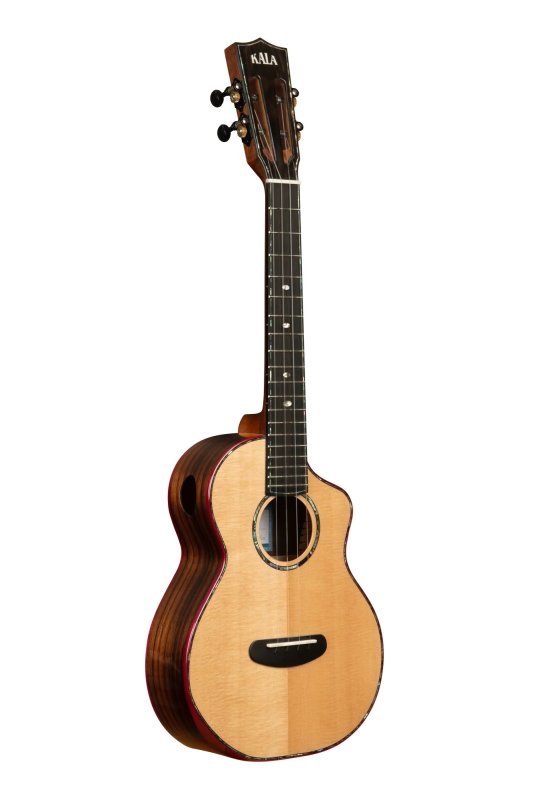 Kala - Contour Deluxe All Solid Gloss Spruce Rosewood Tenor Ukulele w/ Cutaway and Bag #KA-CTD-SSRWTG-C