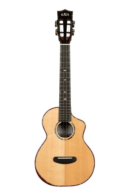 Kala - Contour Deluxe All Solid Gloss Spruce Rosewood Tenor Ukulele w/ Cutaway and Bag #KA-CTD-SSRWTG-C