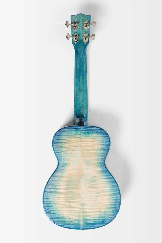 Kala - All Solid Tenor Ukulele with Bag, Blue Flame Maple Waterfall #KA-WF-BLU-AFM-T-BAG