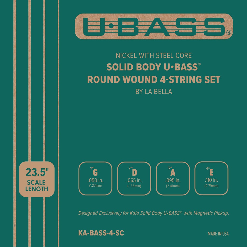 Kala - Solid Body U•BASS Round Wound Nickel with Steel Core 4-String Set