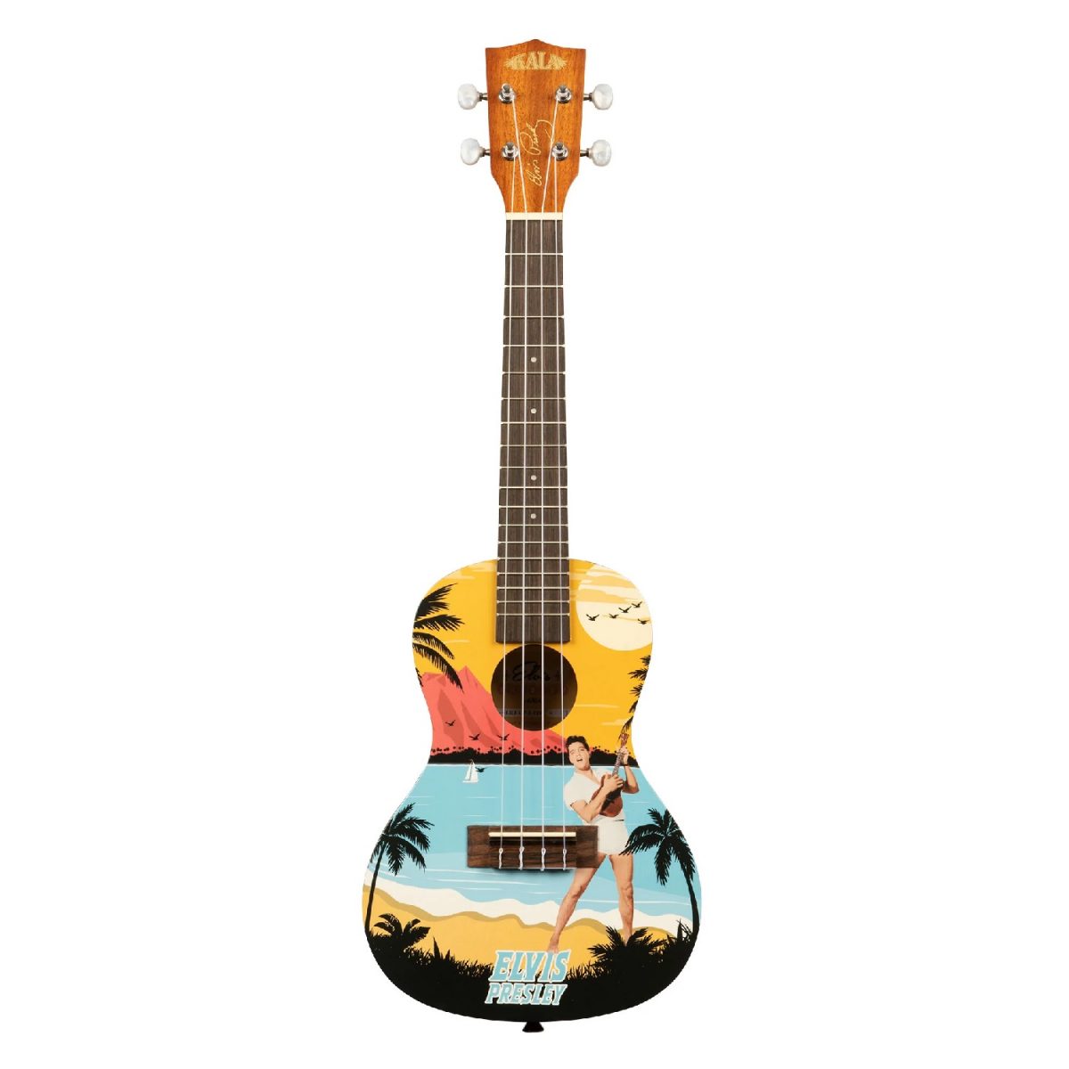 Kala - Elvis Blue Hawaii Concert Ukulele Starter Kit - LTP-C-EBH Front