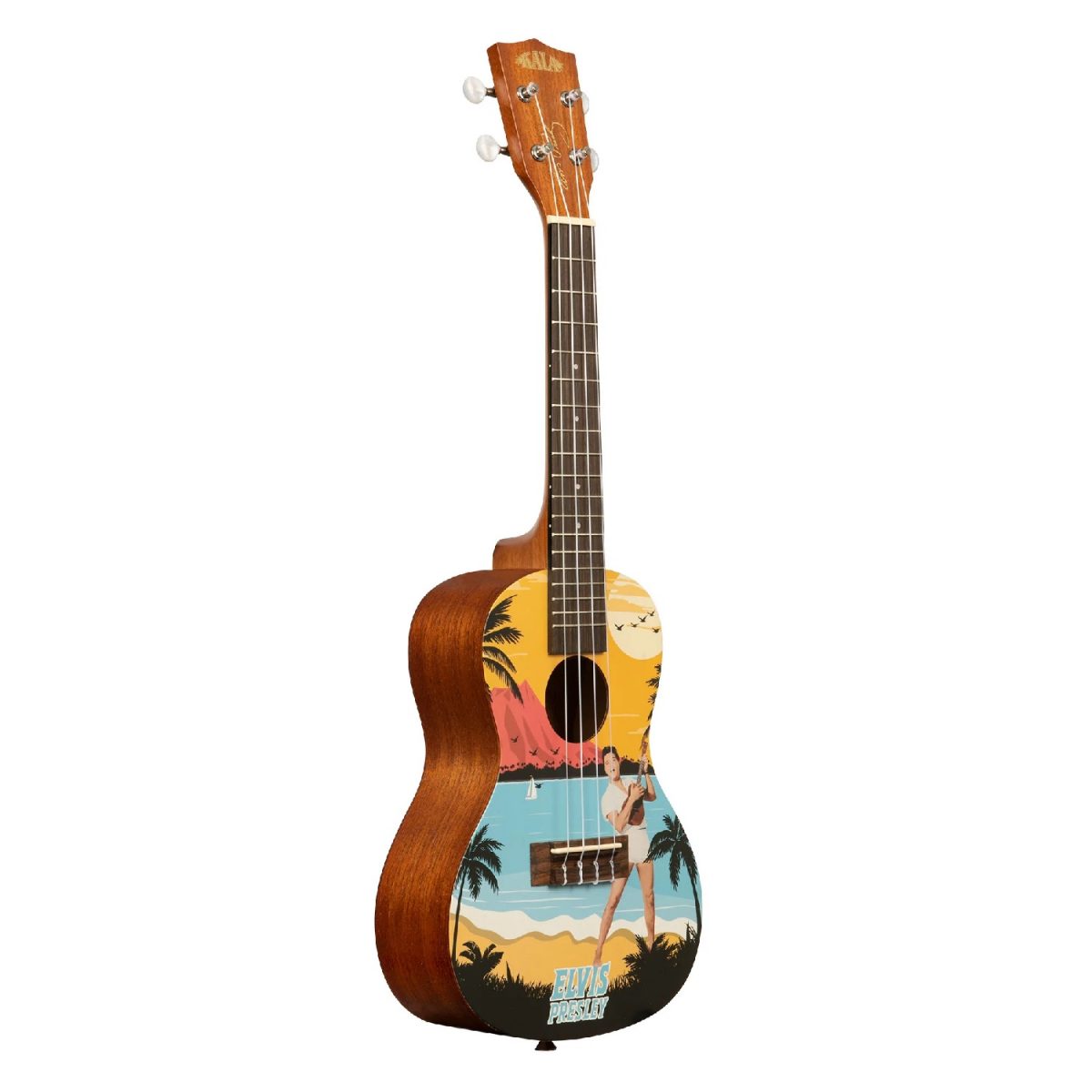 Kala - Elvis Blue Hawaii Concert Ukulele Starter Kit - LTP-C-EBH Side