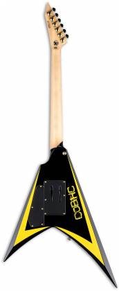 ESP - Alexi Laiho Signature Electric Guitar with Case, Black with Yellow Pinstripe #LALEXIARROWHEADSE