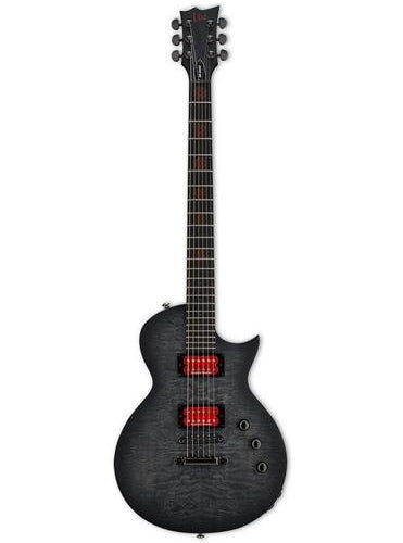 ESP - LTD Baritone - See Thru Black Sunburst Satin #LBB600BQMSTBLKSBS