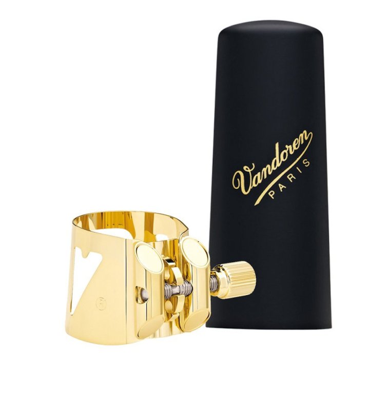 Vandoren - Optimum Baritone saxophone Gold-Gilded Ligature and Plastic Cap #LC09P