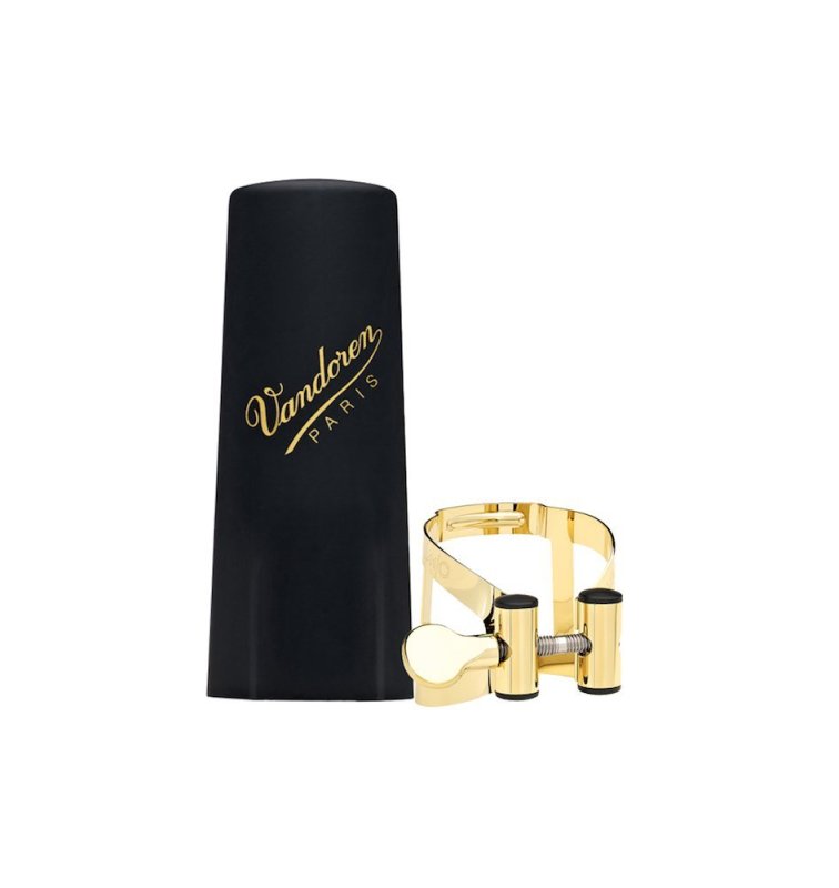 Vandoren - M/O Ligature and Plastic Cap for Baritone saxophone; Gilded Finish #LC590DP