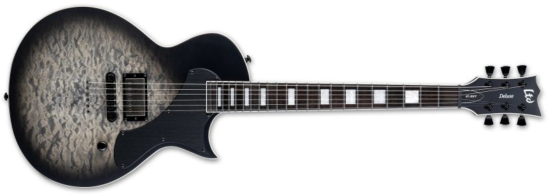 ESP - LTD EC-01FT QM Electric Guitar, Charcoal Burst Satin Teardrop #LEC01FTQMCHBS