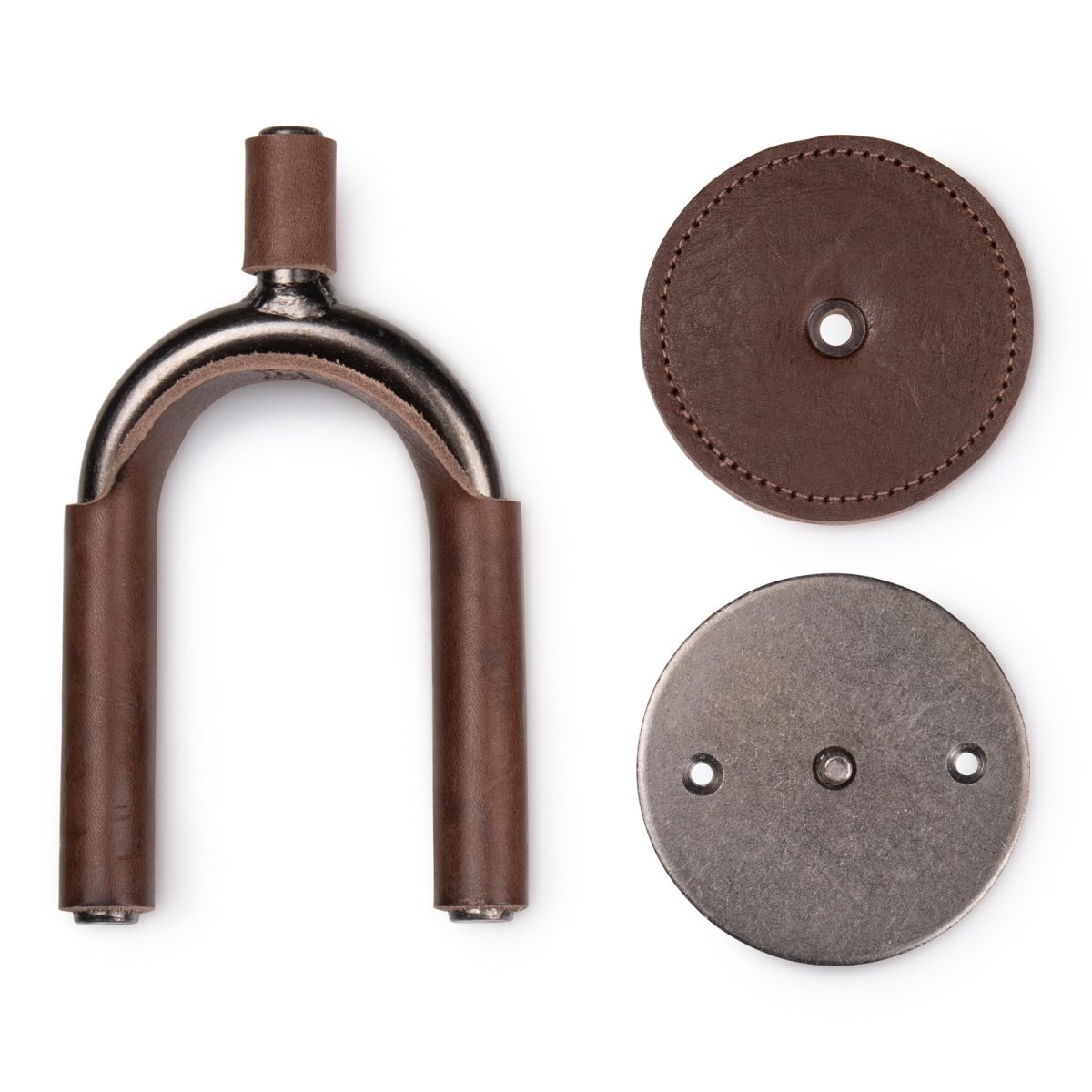 Levy's - Smoke Forged Guitar Hanger w/ Brown Leather Pieces