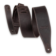 Levy's - 2.5″ Pull-Up Butter Leather Guitar Strap – Dark Brown