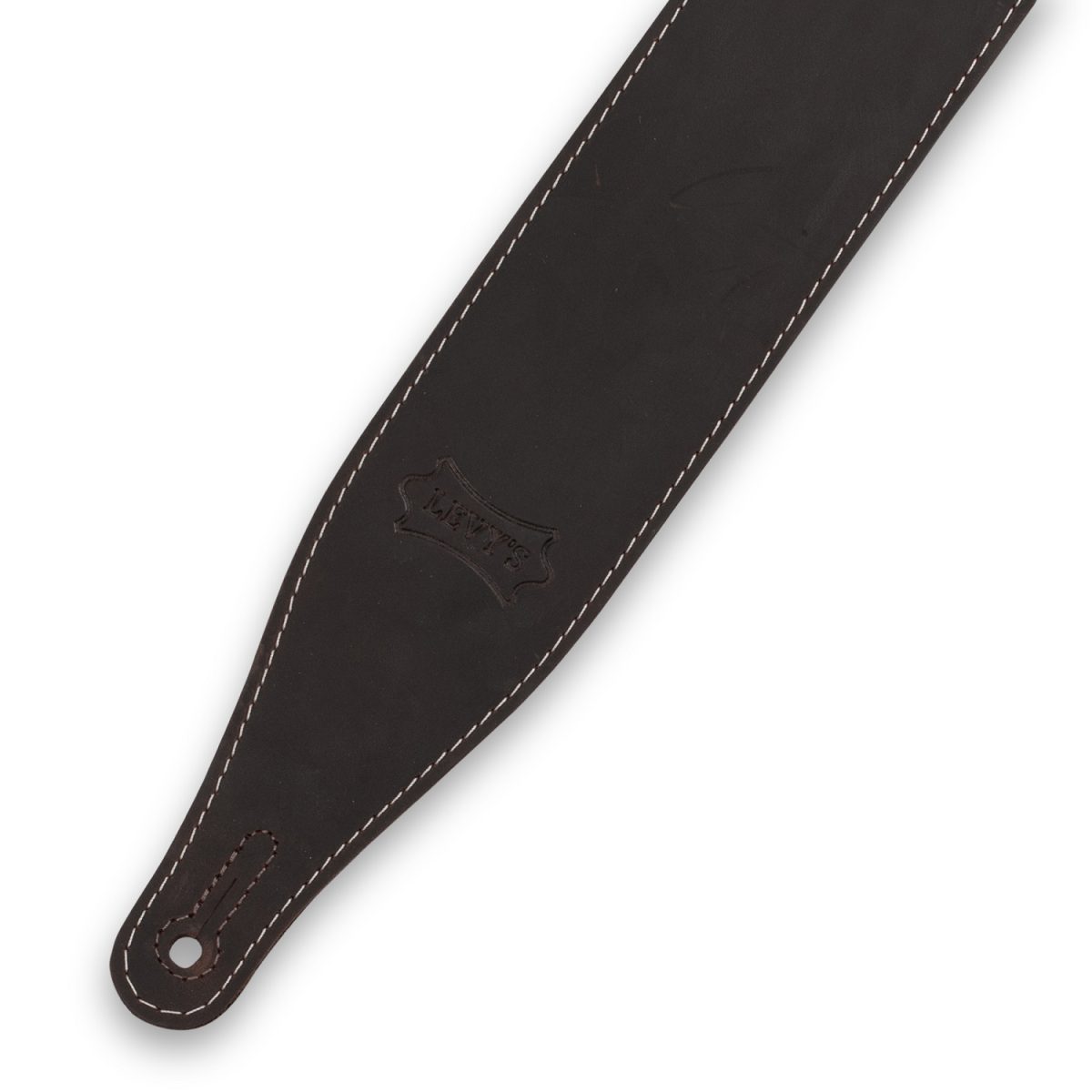 Levy's - 2.5″ Pull-Up Butter Leather Guitar Strap – Dark Brown Pin