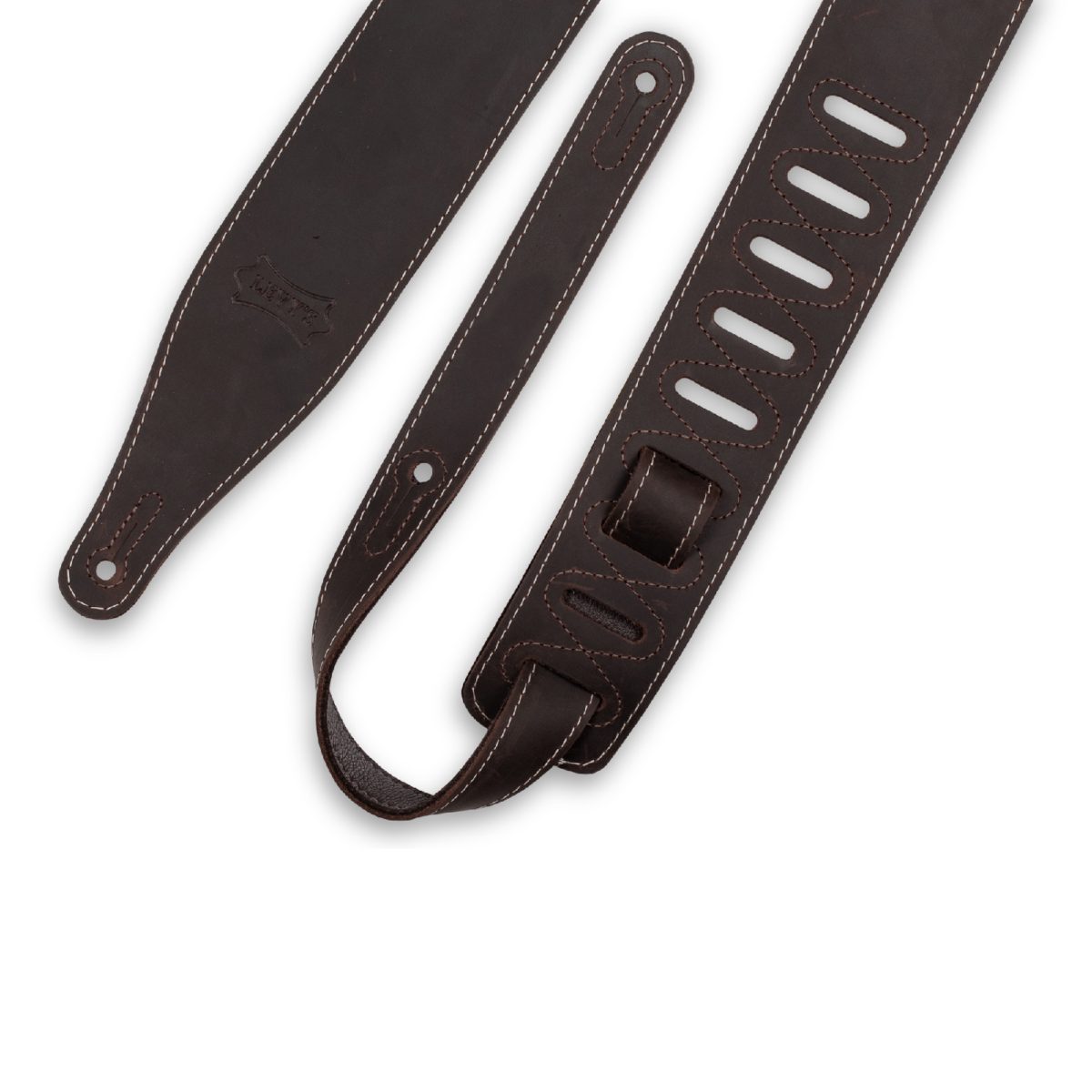 Levy's - 2.5″ Pull-Up Butter Leather Guitar Strap – Dark Brown Pin2
