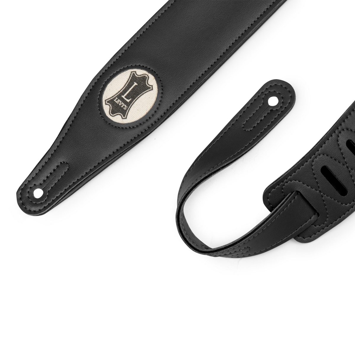 Levy's - 2.5″ Black Padded Vegan Leather Strap - M17VGN-BLK Tips