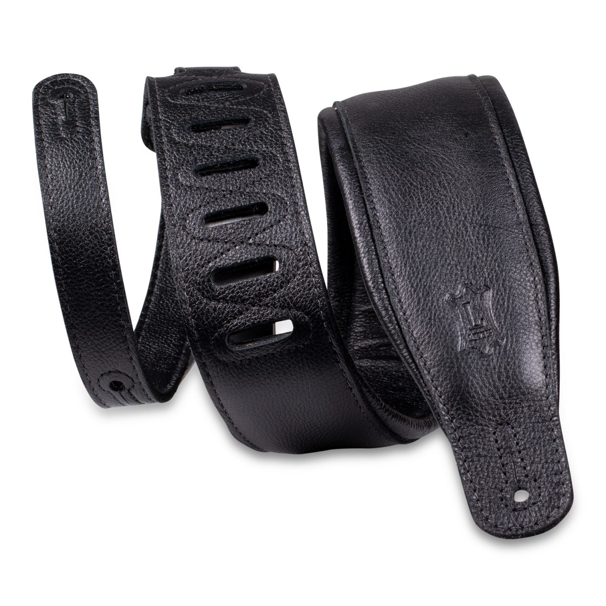 Levy's - 3.25″ Black Garment Leather Guitar Strap