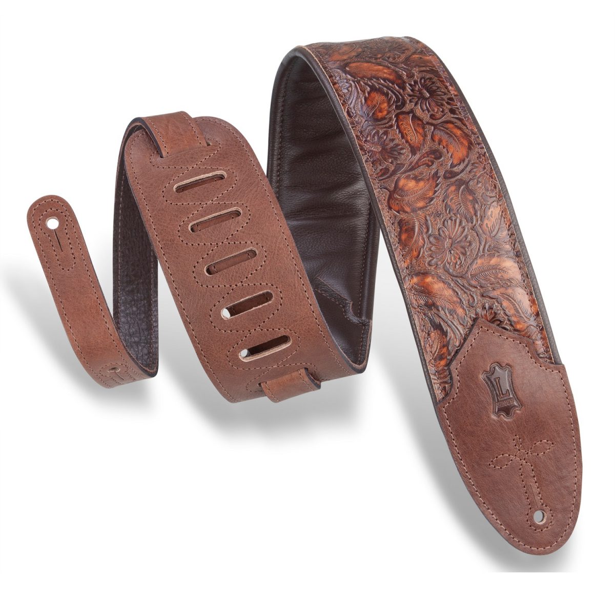 Levy's - Western Serie - Sundance Line Geranium Whiskey Guitar Strap – M4WP-006