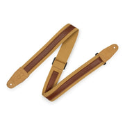 Levy's - Cotton Combo Guitar Strap – Tan Cotton with Tan Leather Strip – MC2CG-TAN-TAN