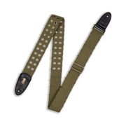Levy's - 2″ Wide Black Cotton Guitar Strap - Green