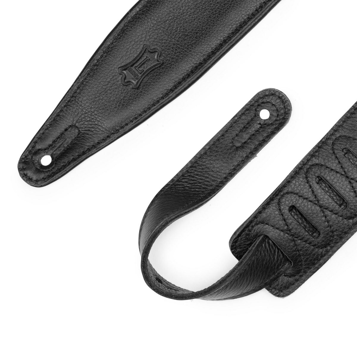 Levy's - Moon Phases Series 2.5″ Black Leather Guitar Strap – MG317MP-BLK_BLK Tips