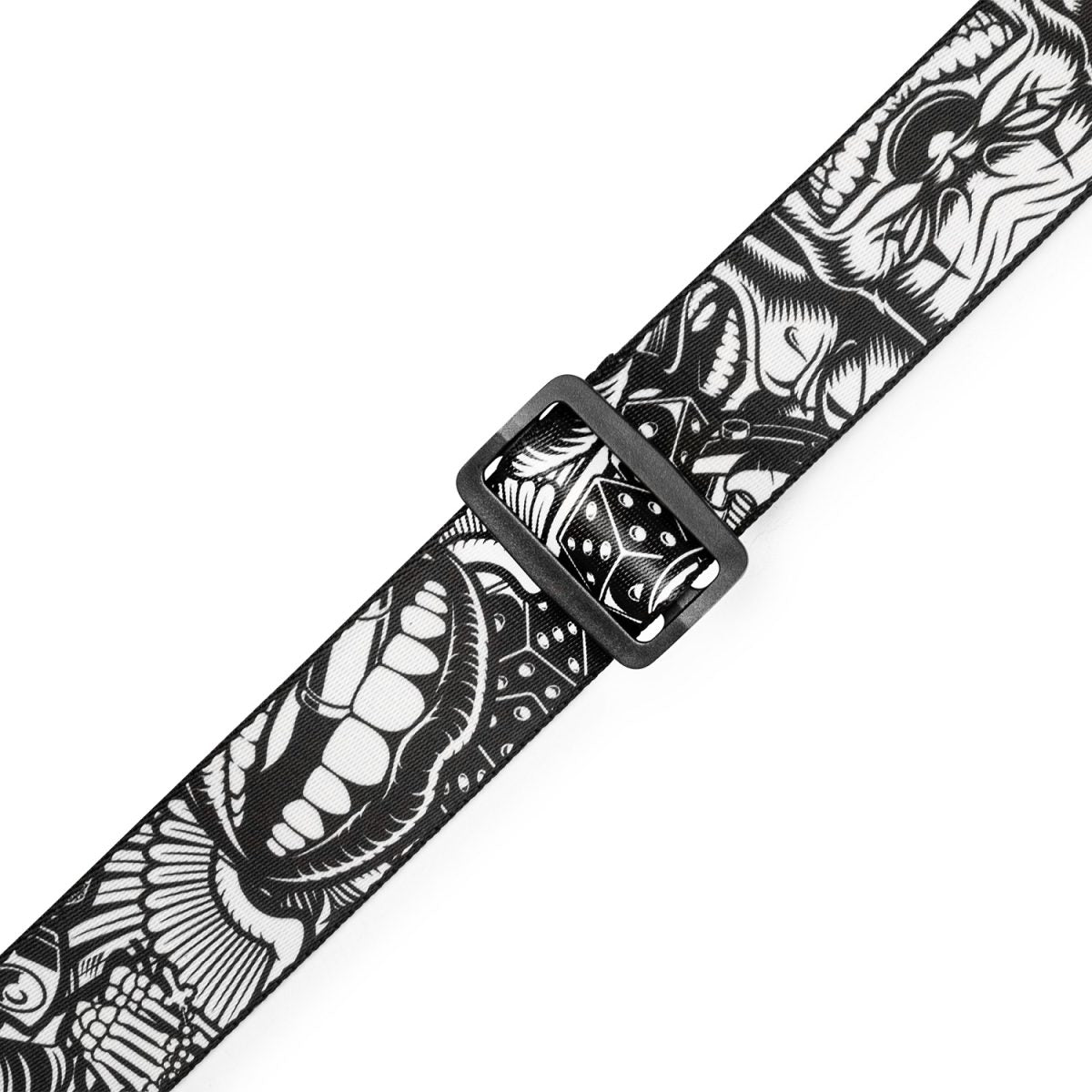 Levy's - 2″ Tattoo Series Poly Guitar Strap - B&W Clowns Strap