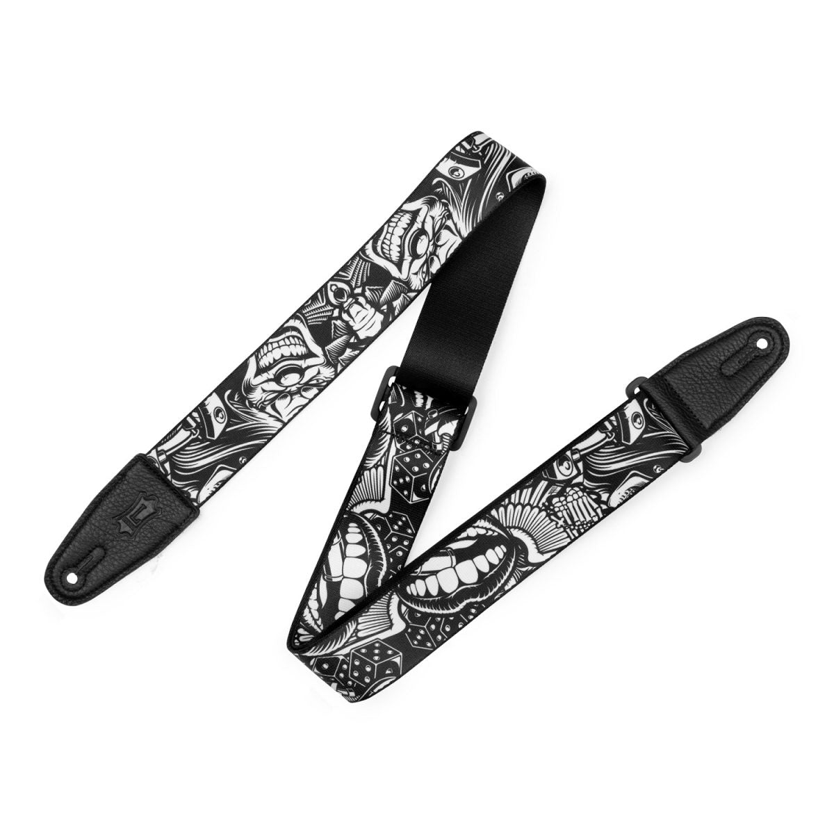 Levy's - 2″ Tattoo Series Poly Guitar Strap - B&W Clowns