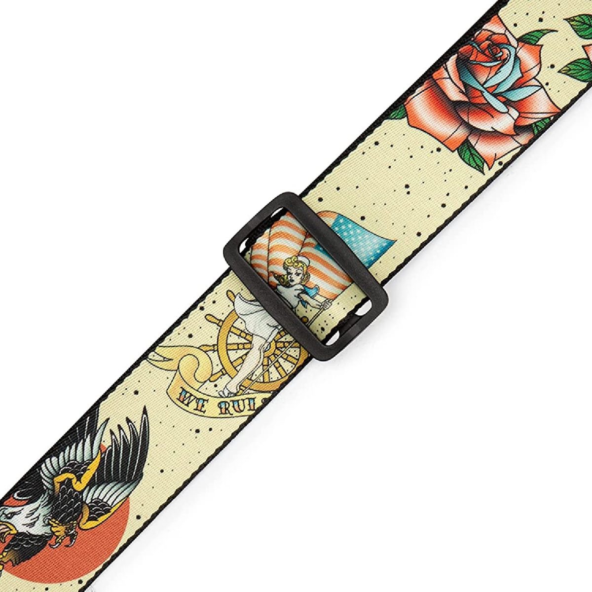 Levy’s - 2″ Tattoo Series Poly Guitar Strap - Old School - Multicolor pattern Strap