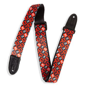 Levy's - 1.5" Nylon Guitar Strap with Garment Leather Ends - Skull and Crossbones - MPJR-002