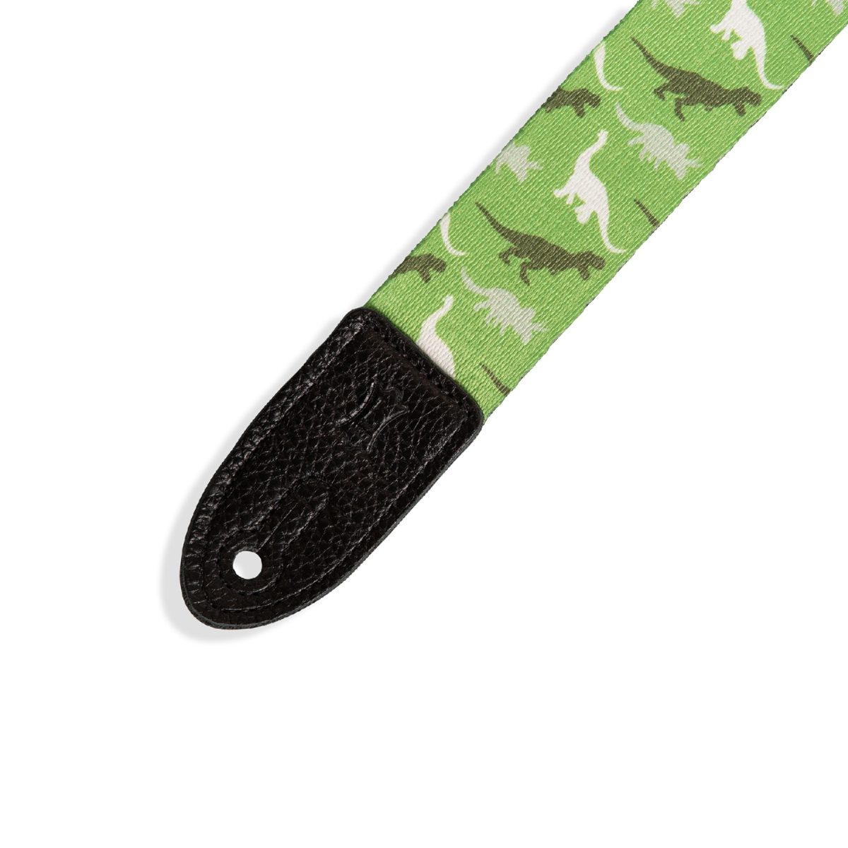 Levy's - 1.5" Nylon Guitar Strap with Garment Leather Ends - Dino Camo - MPJR-003 Tip