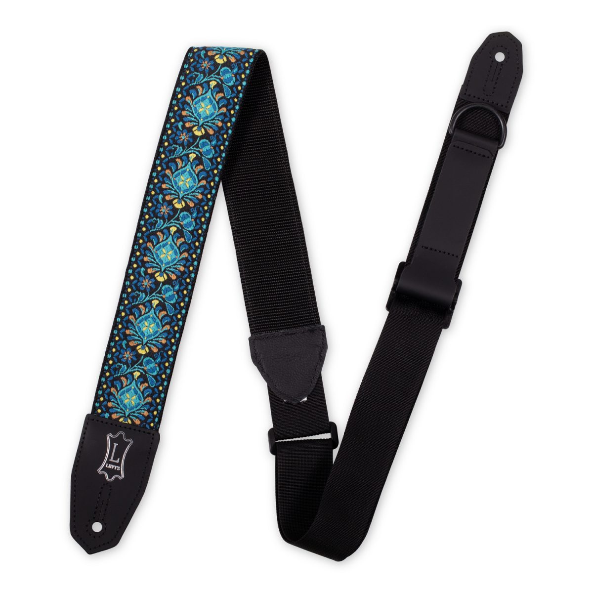 Levy's - Right Height Strap w/ Woven Blue Black Gold Motif