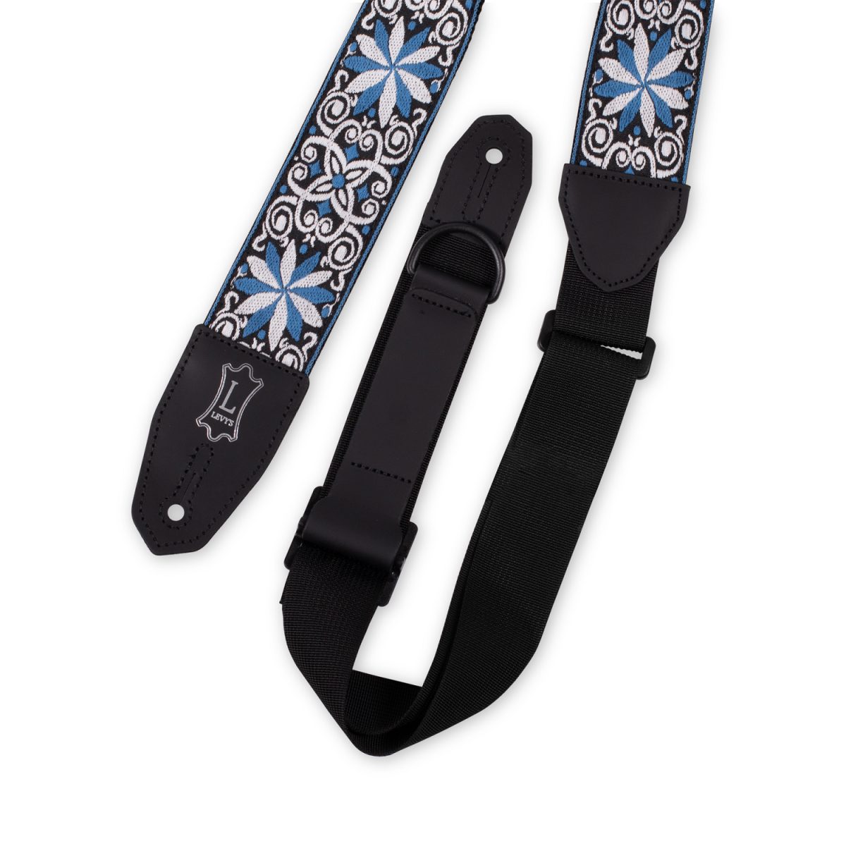 Levy's - Right Height Strap w/ Woven Blue White Black Motif Design