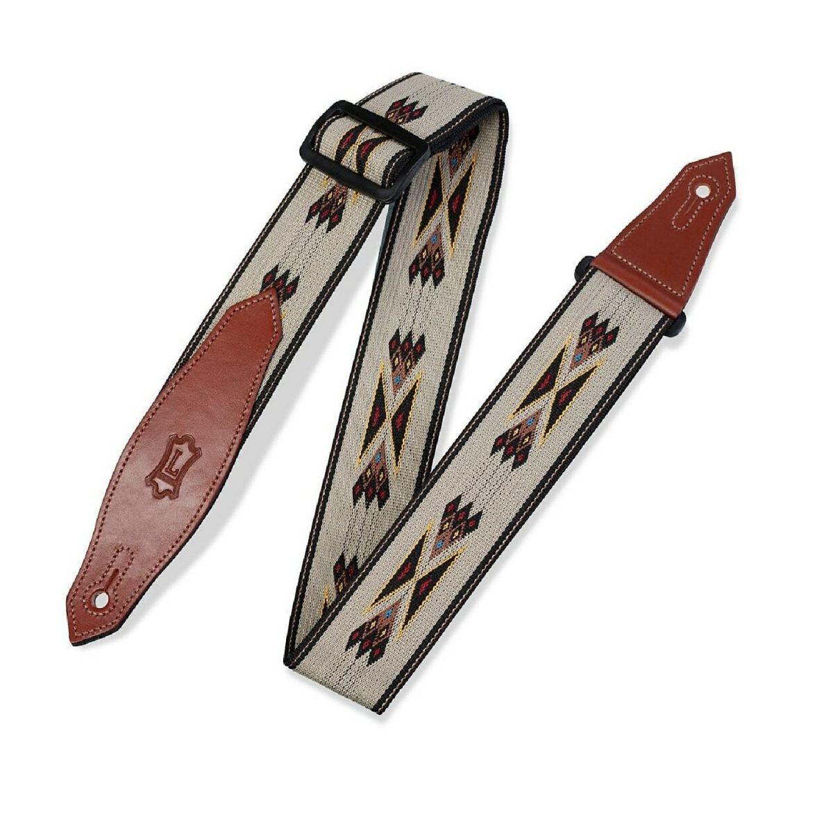 Levy’s - 2″ Southwest Print Polyester Jacquard Guitar Strap - Tan - MSSN80